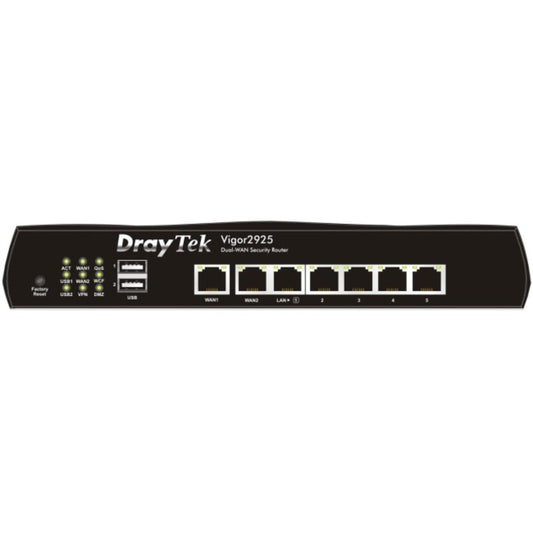 DrayTek Vigor2925 (Vigor 2925)Dual Gigabit WAN Router with 50 x VPN tunnel