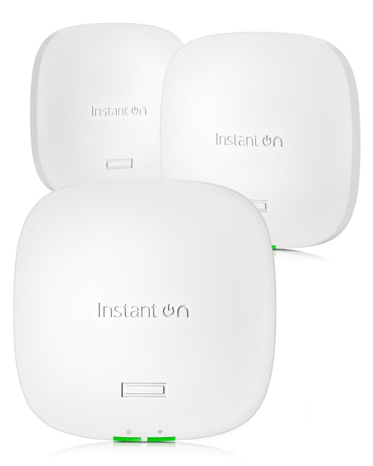 HPE Networking Instant On Access Point AP32 2x2 WiFi 6E Indoor Wireless Access Point (3 Pack) | Secure, Tri-Band, Future Ready | Power Source Not Included | US Model (S1T22A-3PACK)